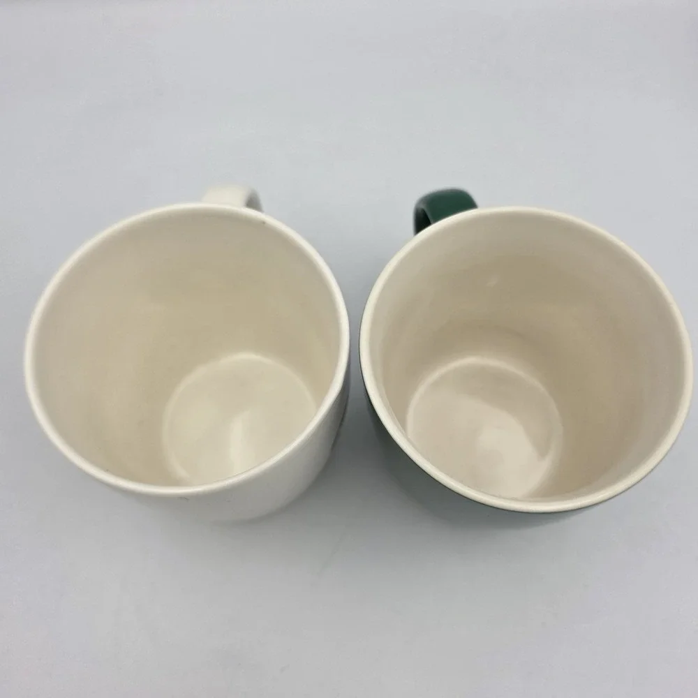 Starbucks Coffee Tea Mugs Cup Green & White Mermaid Logo 12 oz. 2021 Set of 2